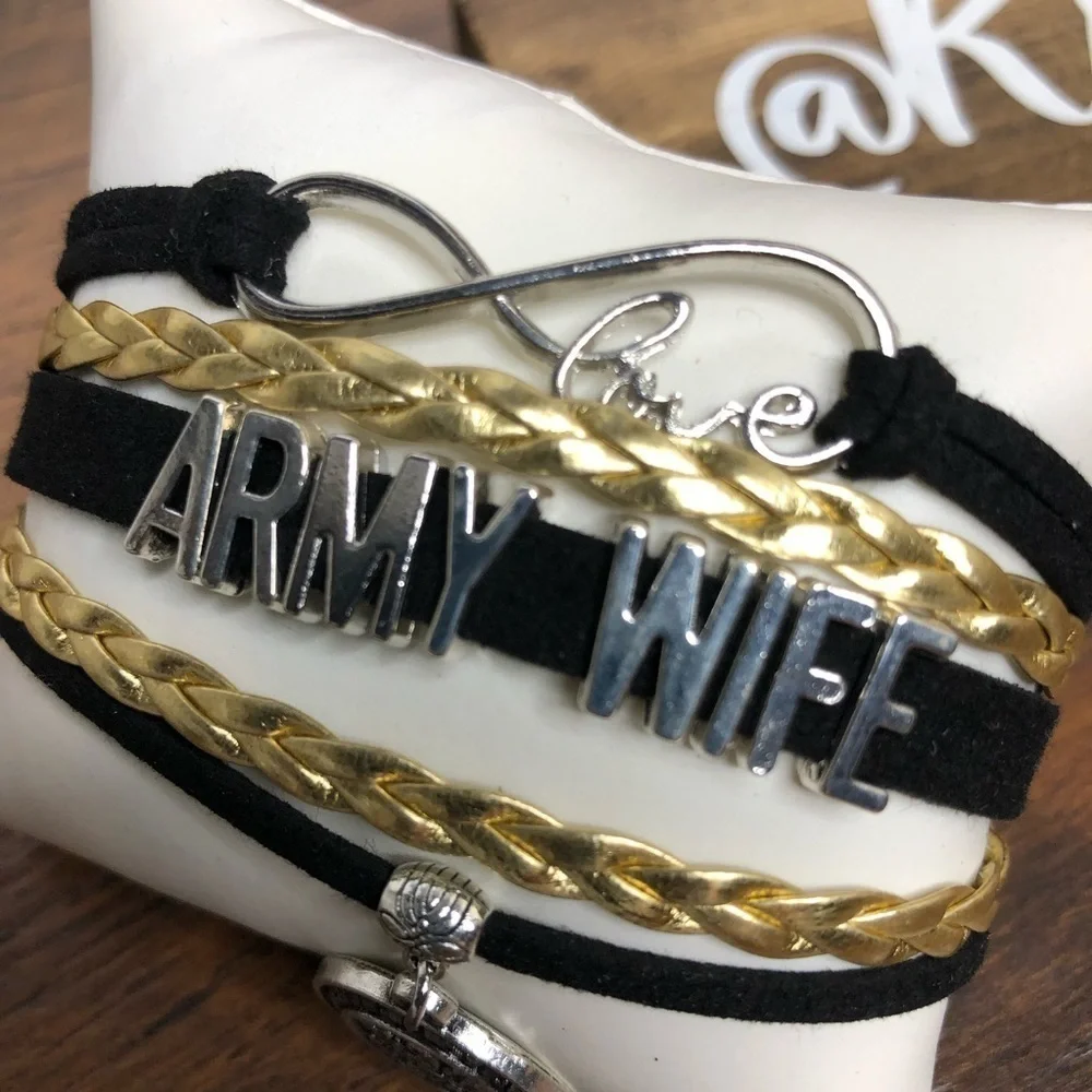 ARMY WIFE Infinity Cord Charm Bracelet‎